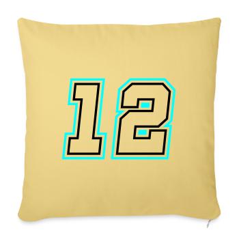 12 symbole de nombre - Housse de coussin décorative 45 x 45 cm - jaune délavé - Devant