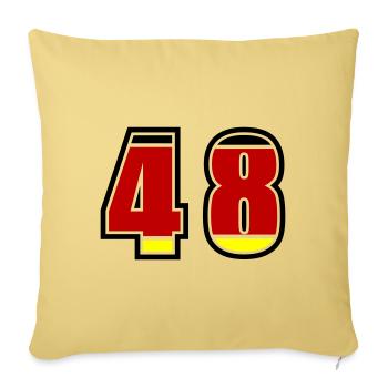 48 Numéro Allemagne Jersey - Housse de coussin décorative 45 x 45 cm - jaune délavé - Devant