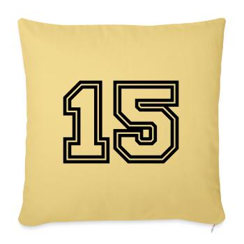 Symbole de 15 chiffres - Housse de coussin décorative 45 x 45 cm - jaune délavé - Devant