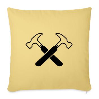 Symbole du marteau - Housse de coussin décorative 45 x 45 cm - jaune délavé - Devant