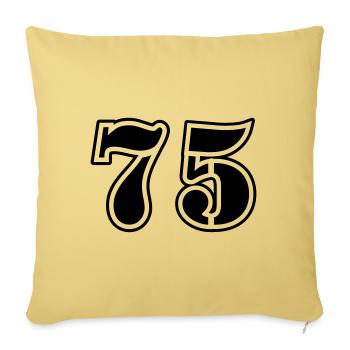 Symbole numérique 75 - Housse de coussin décorative 45 x 45 cm - jaune délavé - Devant
