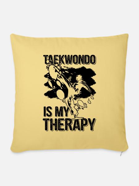 Teakwondo therapie - Sofakissenbezug 45 x 45 cm - Hellgelb