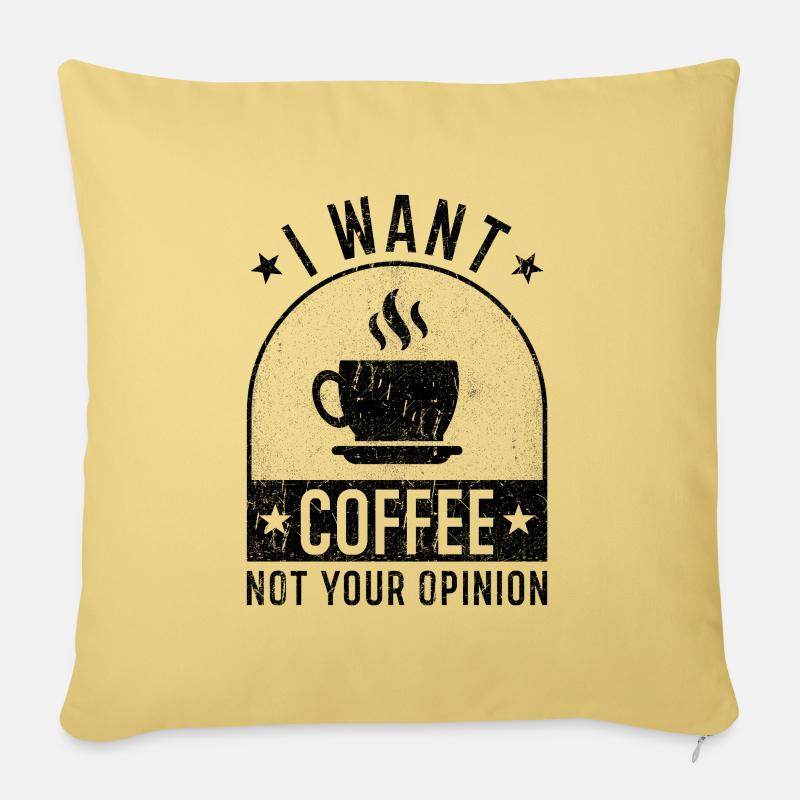 Kaffee Spruch lustig Kaffee Geschenke - Sofakissenbezug 45 x 45 cm - Hellgelb