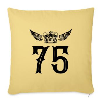 75 Couronne numérique - Housse de coussin décorative 45 x 45 cm - jaune délavé - Devant