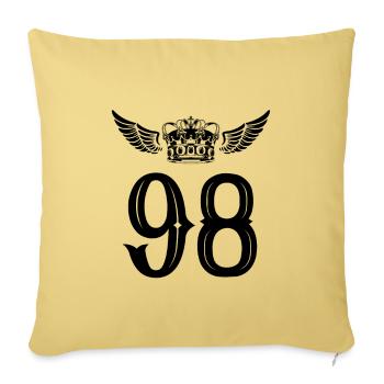 98 Couronne numérique - Housse de coussin décorative 45 x 45 cm - jaune délavé - Devant