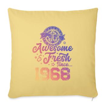 1968 awesome fresh - Sofa pillowcase 17,3'' x 17,3'' (45 x 45 cm) - washed yellow - Front