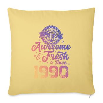 1990 awesome fresh - Sofa pillowcase 17,3'' x 17,3'' (45 x 45 cm) - washed yellow - Front