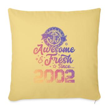 2002 génial frais - Housse de coussin décorative 45 x 45 cm - jaune délavé - Devant