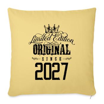 Édition limitée 2027 - Housse de coussin décorative 45 x 45 cm - jaune délavé - Devant