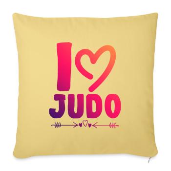 I love Judo - Sofa pillowcase 17,3'' x 17,3'' (45 x 45 cm) - washed yellow - Front