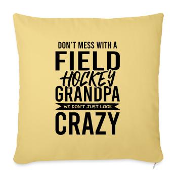 Grand-père de hockey sur gazon - Housse de coussin décorative 45 x 45 cm - jaune délavé - Devant