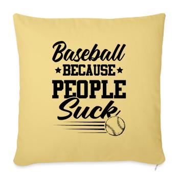 Baseball Slogan - Housse de coussin décorative 45 x 45 cm - jaune délavé - Devant