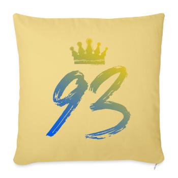 93 Couronne numérique - Housse de coussin décorative 45 x 45 cm - jaune délavé - Devant