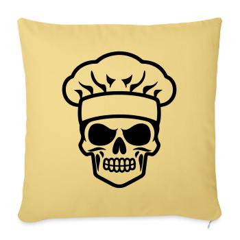 Crâne de cuisinier - Housse de coussin décorative 45 x 45 cm - jaune délavé - Devant