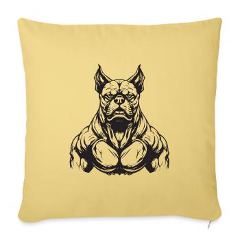 Gymnase d’entraînement des muscles du chien - Housse de coussin décorative 45 x 45 cm - jaune délavé - Devant