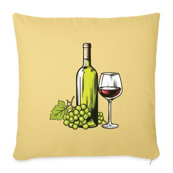 Weinglas WeinTrauben Wein - Sofakissenbezug 45 x 45 cm - Hellgelb - Vorne
