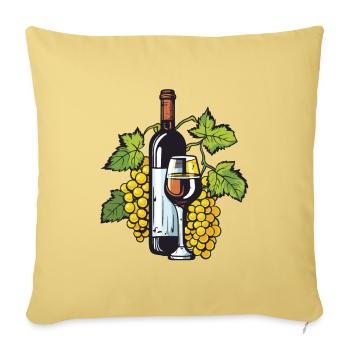 Verre à vin VinRaisins Vin - Housse de coussin décorative 45 x 45 cm - jaune délavé - Devant