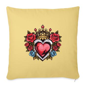 Heart Symbol Love Tattoo - Sofa pillowcase 17,3'' x 17,3'' (45 x 45 cm) - washed yellow - Front