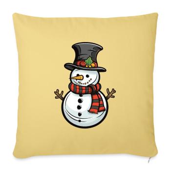 Schneemann Winter Comic - Sofakissenbezug 45 x 45 cm - Hellgelb - Vorne
