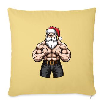Santa Claus Gym Santa Muscles - Sofa pillowcase 17,3'' x 17,3'' (45 x 45 cm) - washed yellow - Front