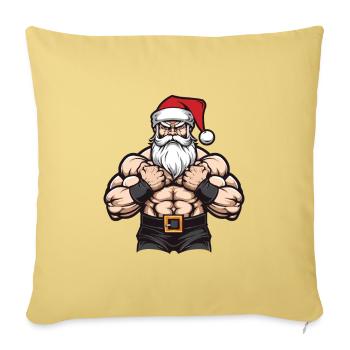 Santa Claus Gym Santa Muscles - Sofa pillowcase 17,3'' x 17,3'' (45 x 45 cm) - washed yellow - Front