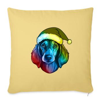Dachshund Dog Head Christmas Colorful - Sofa pillowcase 17,3'' x 17,3'' (45 x 45 cm) - washed yellow - Front