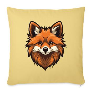 Tête de chien de Poméranie - Housse de coussin décorative 45 x 45 cm - jaune délavé - Devant