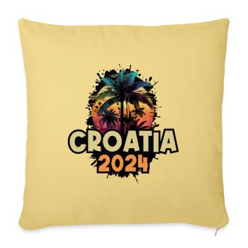 Croatia 2024 Holiday Saying - Sofa pillowcase 17,3'' x 17,3'' (45 x 45 cm) - washed yellow - Front