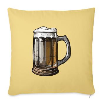 Beer Booze Malt Symbol - Sofa pillowcase 17,3'' x 17,3'' (45 x 45 cm) - washed yellow - Front