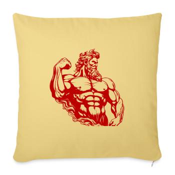 Combattant grec Spartan - Housse de coussin décorative 45 x 45 cm - jaune délavé - Devant