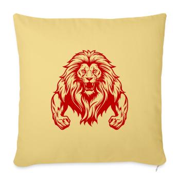 Lion Bodybuilding Muscles Gym - Sofa pillowcase 17,3'' x 17,3'' (45 x 45 cm) - washed yellow - Front