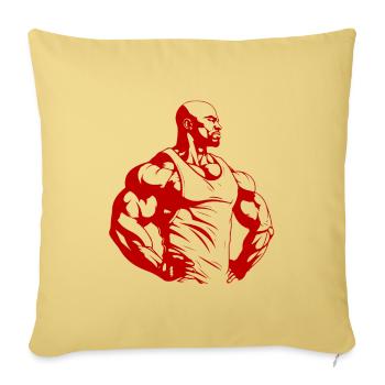 Bodybuilder Fitness Muscles Gym Bodybuilding - Sofa pillowcase 17,3'' x 17,3'' (45 x 45 cm) - washed yellow - Front