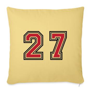 27 symbole numérique - Housse de coussin décorative 45 x 45 cm - jaune délavé - Devant