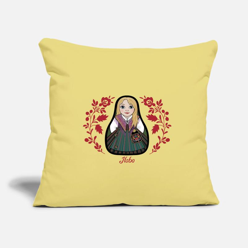 Ilsbostinta avec des fleurs. Housse de coussin décorative 45 x 45 cm