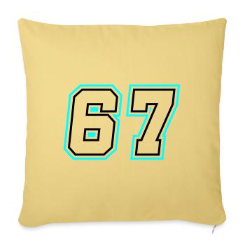 67 number symbol - Sofa pillowcase 17,3'' x 17,3'' (45 x 45 cm) - washed yellow - Front