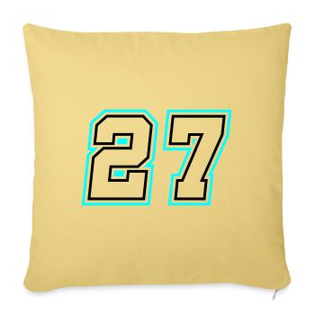 27 nombre symbole - Housse de coussin décorative 45 x 45 cm - jaune délavé - Devant