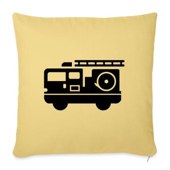 Voiture de pompiers - Housse de coussin décorative 45 x 45 cm - jaune délavé - Devant