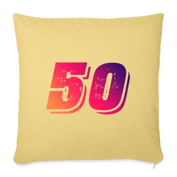 50 number symbol - Sofa pillowcase 17,3'' x 17,3'' (45 x 45 cm) - washed yellow - Front