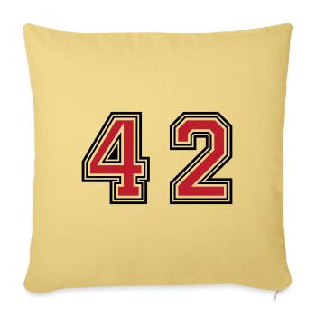 42 symbole numérique - Housse de coussin décorative 45 x 45 cm - jaune délavé - Devant