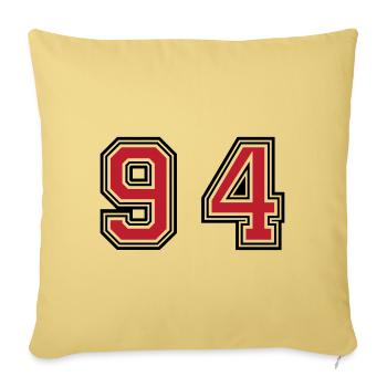 94 Symbole numérique - Housse de coussin décorative 45 x 45 cm - jaune délavé - Devant