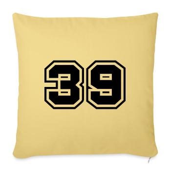 39 number symbol - Sofa pillowcase 17,3'' x 17,3'' (45 x 45 cm) - washed yellow - Front