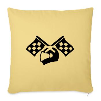 Casque de course - Housse de coussin décorative 45 x 45 cm - jaune délavé - Devant