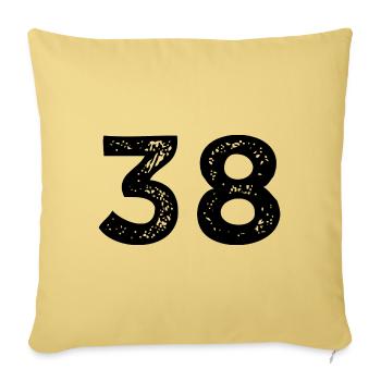 Maillot numéro 38 - Housse de coussin décorative 45 x 45 cm - jaune délavé - Devant