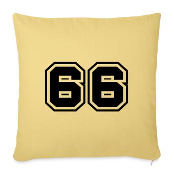 66 number symbol - Sofa pillowcase 17,3'' x 17,3'' (45 x 45 cm) - washed yellow - Front