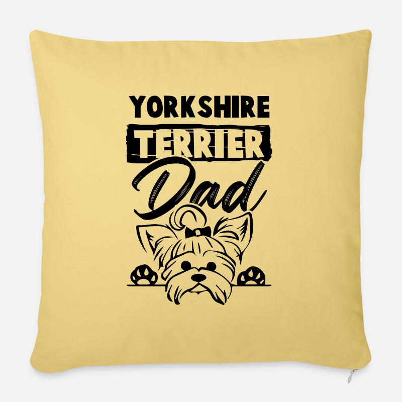 dad yorkshire terrier - Sofakissenbezug 45 x 45 cm - Hellgelb