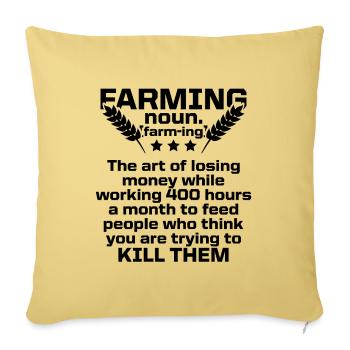 farming farmer - Sofa pillowcase 17,3'' x 17,3'' (45 x 45 cm) - washed yellow - Front