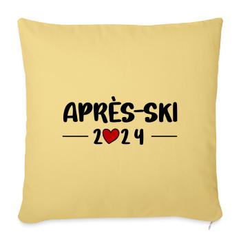 Après Ski 2024 Heart Trip - Sofa pillowcase 17,3'' x 17,3'' (45 x 45 cm) - washed yellow - Front