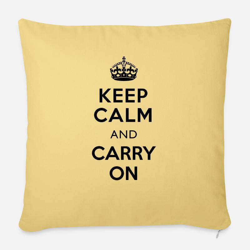 Keep Calm and Carry On - Sofakissenbezug 45 x 45 cm - Hellgelb
