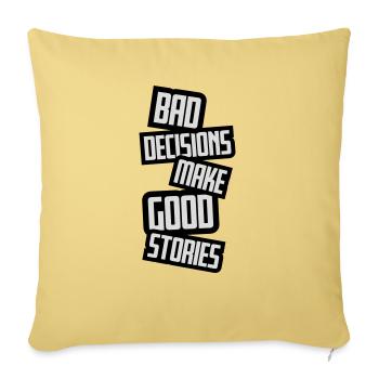 Mauvaises décisions, belles histoires - Housse de coussin décorative 45 x 45 cm - jaune délavé - Devant