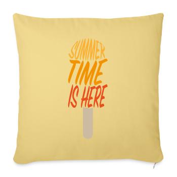 L’été est arrivé - Housse de coussin décorative 45 x 45 cm - jaune délavé - Devant